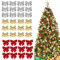 OTTYMO 36 Pz Fiocchi per Albero di Natale Fiocchetti di Natale Fai da Te Fiocchi Natalizi Fiocchi di Stoffa per Albero di Natale per Lavori di Artigianato Festivo, Confezioni Regalo
