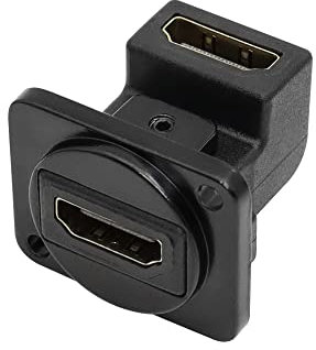 QIANRENON HDMI 90 Degrés Montage sur Panneau Connecteur Traversant 4K HDMI Femelle à Femelle Prise Encastrée,pour Transmission de Signal Multimédia Audio/Vidéo Numérique HD