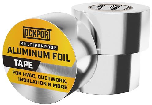 Lockport Aluminum Foil Tape 2 x225 ft Aluminum HVAC Tape - HVAC Duct Sealing, Dryer Vent, Heat Insulation & Ductwork Repairs - Heat Resistant, Waterproof, Professional Grade