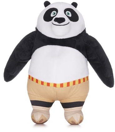 Kung Fu Panda 39002 Posh Paws DreamWorks 25cm (10-inches) Po Panda Soft Plush Toy, Multi Y