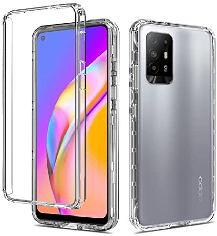 GAPlus OPPO A94 5G Galaxy Front and Back Case [Built in Screen Protector] Transparent Clear Fully Protection PC Hard Soft Slim Thin Cover Bumper Shockproof For OPPO A94 5G