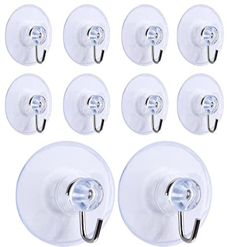 YANGWEN 10 Ganchos de Ventosa, extraíbles, Transparentes, con Ventosa, Ganchos de Pared, Colgador para baño, Cocina, Ducha, Toalla, Ganchos de Pared, colgadores, Accesorios (45 mm)
