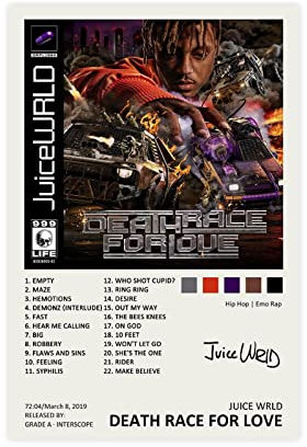 Death Race For Love Musikalbum Poster Leinwand Poster Schlafzimmer Dekor Sport Landschaft Büro Zimmer Dekor Geschenk Unframe Stil 3 08x12inch (20x30cm)