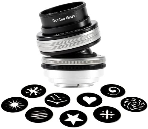 LensBaby - Composer Pro II mit Doppelglas II für Fuji X - Verbesserte Version - Kompatibel mit allen aktuellen und älteren Optic Swap Objektiven - Manuell einstellbare Blende