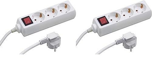 Meister Steckdosenleiste 3-Fach - 1,4 m Kabel - weiß - Kunststoffleitung - IP20 Innenbereich - Schalter/Steckerleiste/Mehrfachsteckdose/Tischsteckdose/Tido / 7430110 (Packung mit 2)