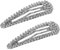 2 STÜCKE Strass Snap Haarspange Metall Snap Haarspangen Silberne Snap Haarspange Haarspangen mit Strass glänzenden Snap Haarspange für Frauen