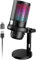 NJSJ Gaming Mikrofon PC RGB, Streaming Podcast Studio, USB Microphone für PS4 PS5 Mac, EIN-klick-Stummschaltung, Mit 3,5-mm-Kopfhöreranschluss,Drehregler zum Einstellen der Lautstärke