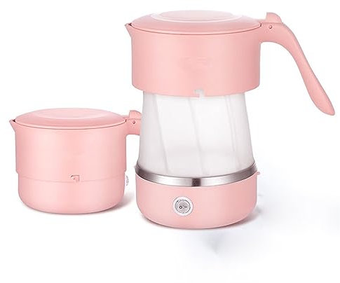 0,5 L Hervidor Eléctrico Plegable De Viaje Hervidor Plegable De Silicona De Grado Alimenticio Herramientas Portátiles Para Acampar Al Aire Libre Protección Para Hervir En Seco Voltaje Dual 110-220 V (