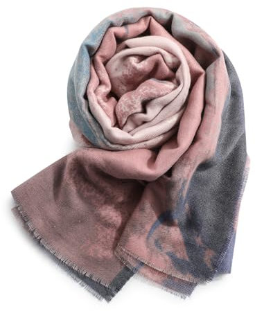 Superora Damen Schals Weiche Warm Stola Herbst Winter Gedruckt Langer Schal Scarf Print Multicolour Farbverlauf Pastellfarbenes Muster 190cm*65cm