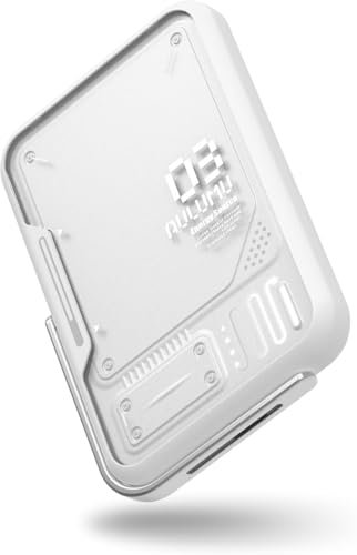 Aulumu M03 Wireless Magnetic Battery, Power Banks [Compatible with MagSafe] with Stand Battery Pack 3,500mAh, Wireless Portable Charger Compatible with iPhone 16/15/14/13/12 Series - White