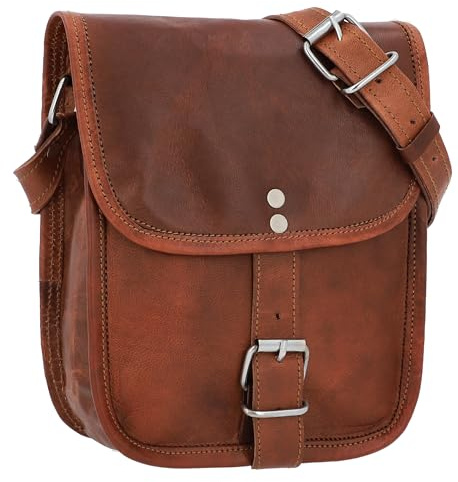 Gusti Handtasche Leder - Sabina Damen Umhängetasche klein Vintage Braun Leder