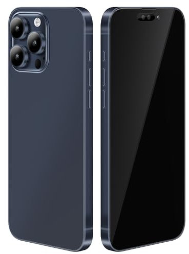 Gefälschte Requisiten-Attrappe, kompatibel mit iPhone 15 Pro / 15 Pro Max, nicht funktionierende Display-Telefone, Kinderspieltelefone, die echt aussehen (für 15 Pro Blue Blackscreen)