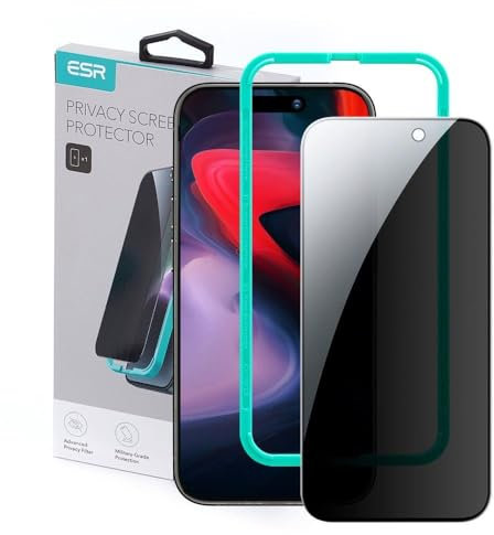 ESR Displayschutzfolie aus gehärtetem Glas, kompatibel mit iPhone 15 Pro Max