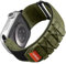 Bandletic Compatibles con Correas Apple Watch 45mm 44mm 42mm, Pulsera Deportiva Resistente, Correa de Nylon Suave para iWatch Serie 9 8 7 6 5 4 3 2 1 SE, L-Verde