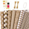 GmeDhc Geschenkpapier, 7 Stück Kraft Geschenkpapier Geburtstag, 50x70cm Hochzeitsgeschenkpapier mit 2 Rollen Baumwollseil und Aufkleber, geschenkpapier braun vintage, kraftpapier für Weihnachten