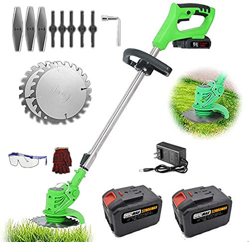 ABBNIA Tondeuse à Gazon sans Fil, avec poignée télescopique, Tondeuse à Gazon électrique 48 V avec Chargeur de Batterie, Tondeuse à Gazon Multifonction pour la Coupe du Jardin sur pelouse