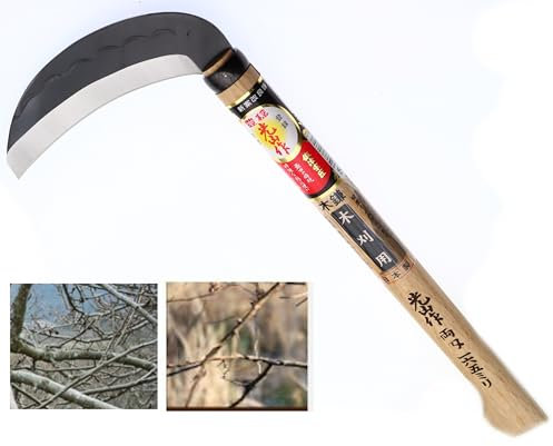 Hoz manual japonés doble filo acero Yasugi especial corte rama árbol madera ramitas herramienta jardín hecho en Japón