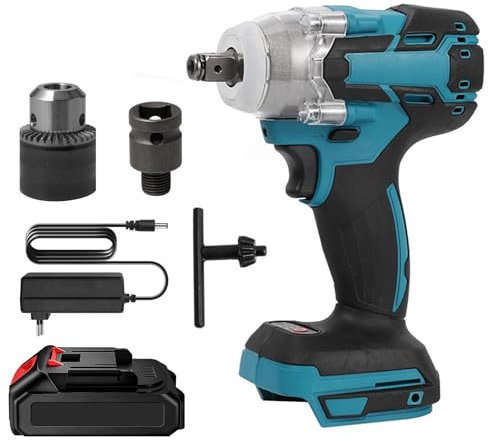 Lifellery Akku-Schlagbohrschrauber 18 V/520 N.m (1 x Akkus 2,0 Ah, System 18 V, mit Ladegerät, 4200 U/min) / für Makita 18 V Akku