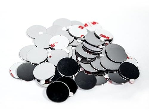 Holzura selbstklebende Metallplättchen für Toniefiguren, Haftgrund für Magnete, Metallscheiben aus magnethaftendem Edelstahl (100 Stück)