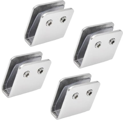 WATIIFUFU 4pcs Mirror Clips Kit Mounting Brackets for Floating Shelf Support Radiator Shelf No Drilling Glass Retainer Clips for Cabinet