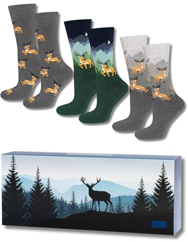 soxo Abenteuer Socken In Geschenkbox Lustige Geschenke Für Männer Herren Baumwolle Set Bunte Socks 35-40 Frottee Adventure 3 Paar