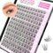 Wimpern Einzeln CALAILIS 144 Pcs DIY Cluster Wimpern D Curl Individuelle Wimpern Extensions Wimpernverlängerung Volume Wimpernbüschel Wimpern zu Hause (DM4,10-16MIX)
