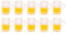 10 Stück Miniatur-Bierkrüge, Oktoberfest, Mini-Bierbecher, Puppenhaus-Bier-Schnapsgläser-Set, Kunststoff-Biertrinkkrüge für Oktoberfest, Partybevorzugung, (Sechseckiger Becher