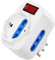 Ewent Ladron de Enchufes Triple, Toma 10A Giratorio de 90 Grados, Adaptador de Enchufe con Interruptor ON/Off, Enchufe 1xSchuko y 2x10A/16A, 2500W, Regleta Pared para Hogar Oficina, Blanco