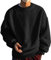 Generisch Black Friday Angebote 2047 Herren Pullover Warme und Bequem Langärmliges Oberteil mit Rundhalsausschnitt aus Verdicktem Fleece mit Einfarbigem Boden Sweatshirt Casual（2-Black,5X-Large
