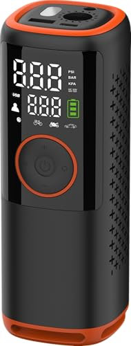RevoteQ Compresseur d'air Portable 150 PSI gonfleur de pneus de Voiture gonfleur électrique sans Fil pour Voiture vélo Matelas et Balle Mini compresseur avec écran LED Rechargeable par USB