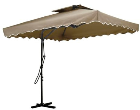 PALUPLUS Ombrellone da Giardino Decentrato, Misura 250x250x230 cm, Struttura in Metallo Antiruggine, Apertura a Leva, Base a Croce, Impermeabile, per piscina, terrazzo