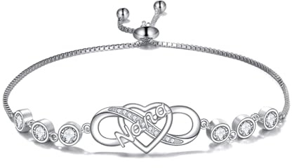 JERWLI Nana Armband Sterling Silber S925 Unendlichkeit Großmutter Schmuck Geschenk für Damen Muttertagsgeschenk Geschenke