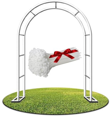 Generisch Rosenbogen Gartenbogen Rankhilfe Rosenhilfe Rosenbogen Aus Metall Stabil, Rankbogen Rankgitter Spalier Für Hochzeit, Garten, Balko(Weiß,W120 X H220cm)