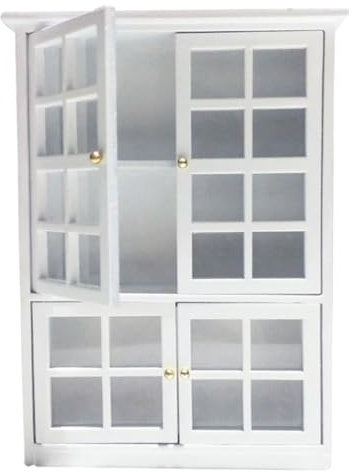 Alasum 1 12 Scale Miniature Cabinet Dollhouse Display Cabinet and Bookcase Mini House Decor for Diy Doll House Furniture Photo Props Bedroom Ornament 18.50 X 12.30 X 3.50 Cm