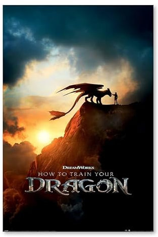 Close Up Drachenzähmen leicht gemacht Live-Action Movie Hauptplakat – Hicks & Toothless – Großformatiges Film-Wandbild 61 × 91,5 cm – Offizielles Lizenzposter für Fans