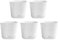 Macetas cuadradas con agujeros de drenaje y platillos, paquete de 5 macetas de resina para plantas de interior, macetas decorativas de jardín (blanco)