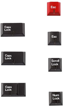 YMDK 7 Tasten Cherry Profile Indikator Lampe Kappe Weiß Schwarz Caps Lock/Num/Esc PBT Dye Sub Top Print Tastenkappen für MX Mechanische Tastatur