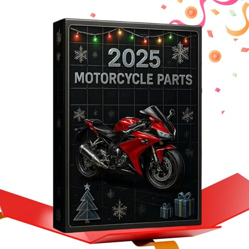 Weihnachts Countdown Ornamente - 2D Acryl Fest Advents Dekoration,24 Tage Weihnachts Countdown Kalender Mit Motorradteilen,Für Biker Autofans Männer Familie Freunde Vater Ehemann Papa
