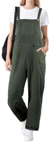 BSBUY Jumpsuit dam sommar snickarbyxor dam stor jumpsuit sommar lös justerbar ledig justerbar rem jumpsuits lösa ben jumpsuits