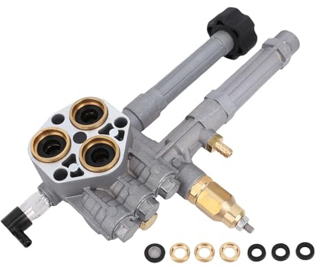 Nosqew Pressure Washer Pump Head Assembly Premium Aluminum Alloy Replacement for AR43361 SRMW2.3G28 SRMW2.4G28 Pumps with Pressure Relief Valve High Performance Upgrade Kit