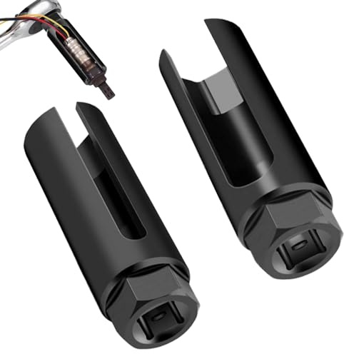 2 Stück Sauerstoffsensor-Stecknuss, 1/2 Lambdasonden Schlüssel 22mm Universal Sauerstoffsensor Entfernung Buchse Auto Lambdasonde Werkzeug mit Breitem Seitenausschnitt