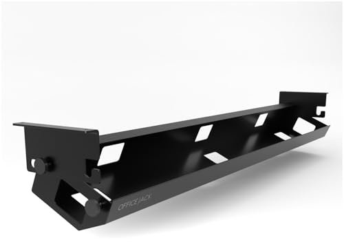 OFFICE JACK Kabelwanne abklappbar Kabelkanal Kabelmanagement am Schreibtisch gegen den Kabelsalat - Schwarz Metall 105 cm