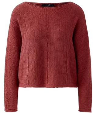 Oui Damen Pullover lässig geschnitten Uni