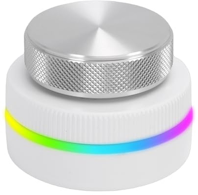 Eujgoov Manopola di Controllo del Volume Wireless, Quadrante Multimediale in ABS con Luce RGB, Controller Bluetooth USB C per PC, Laptop, Giochi, Produzione Musicale