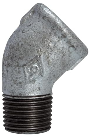 RIEGLER 112956-TFW 121-114 Winkel 121, 45°, IG/AG, Rp/R 1 1/4, schw. Temperguss feuerverz., 1Stk
