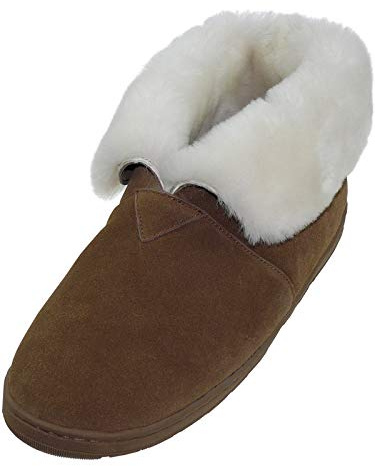 Harrys-Collection Damen Herren Boots aus feinstes Merino Lammfell | aus 100% Merino Lammfell, hochwertiges Echtleder, elastische Gummisohle, temperaturausgleichend, bequemer Hausschuh