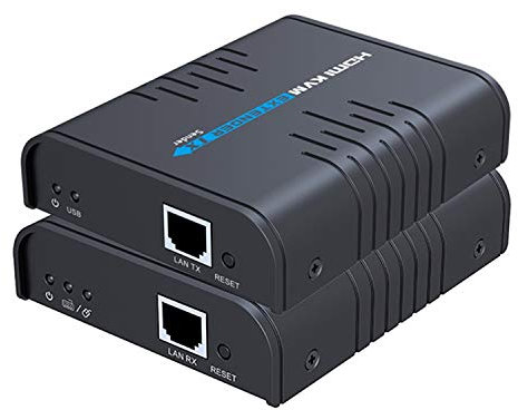 HDMI KVM Extender 120m Signalübertragung Ultra HD 1080p@60Hz über CAT5/5E/6/7 Ethernet-Kabel Router Gigabit Switch - USB Keyboard & Maus - Verbindung, EDID für Bewohner oder Geschäft