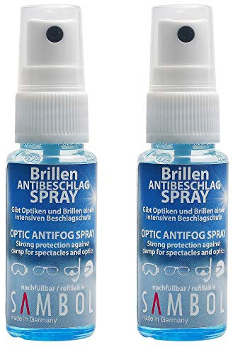 Sambol Brillen-Antibeschlag-Spray 2x 30 ml - Made in Germany - Hilft gegen beschlagene Brille Brillen-Antibeschlag-Schutz Brillen Antibeschlag Spray (2x Antibeschlagspray Brille 30 ml)
