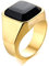 JewelryWe Schmuck Siegelring Herren-Ring Edelstahl Glas Stein Klassiker Viking Ringe Bandring mit Gravur Geschenke für Männer Gold Größe 65