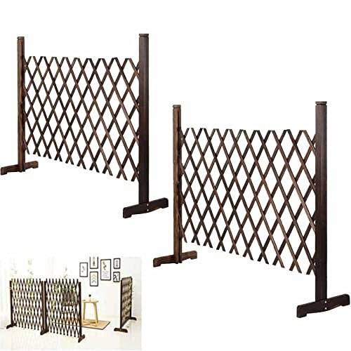 2PCS Hunde Zaun Garten Mobiler Sichtschutz, Dekorativer Sichtschutzzaun Für Den Innenbereich, Aus Holz Erweiterbarer Kletterpflanzer Für Den Außenbereich, Haustierzaun (Size : 170 X 90CM)